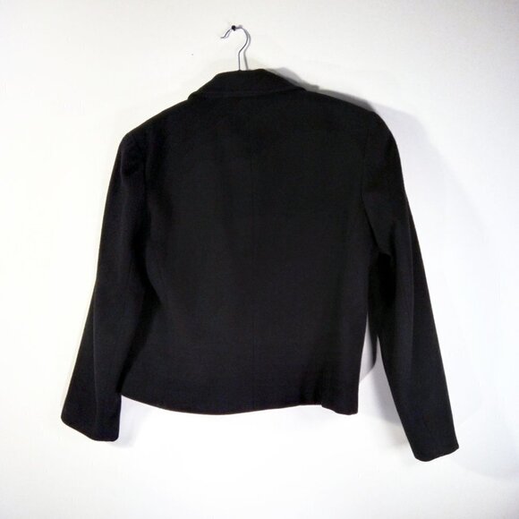 NYJeans Vintage Black100% Wool Boxy Double Breasted Cropped Pea Coat Jacket SzM - Picture 5 of 7